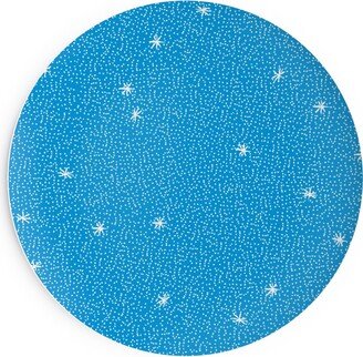 Salad Plates: Holiday Hygge Snowflakes Salad Plate, Blue