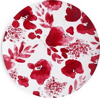 Salad Plates: Floret Floral - Red Salad Plate, Red