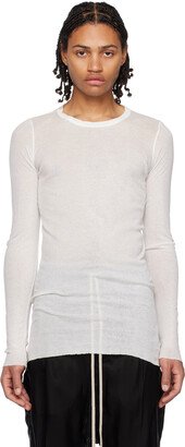 White Crewneck Long Sleeve T-Shirt-AA