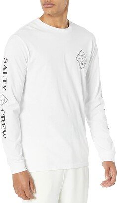 Salty Crew Tippet Premium Long Sleeve Tee (White) Men's Clothing