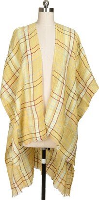 Reverie Plaid Linen-Blend Kimono