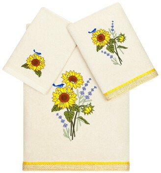 Turkish Cotton Girasol 3Pc Embellished Towel Set-AA