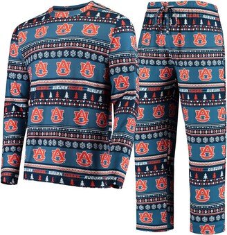 Men's Concepts Sport Navy Auburn Tigers Ugly Sweater Knit Long Sleeve Top and Pant Set