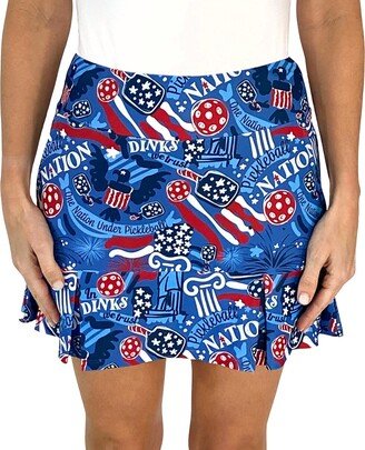 Katherine Way Scottsdale Pleated Skort In Pickleball Nation Rwb Mr