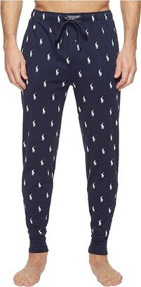 All Over Pony Player Knit Sleepwear Joggers (Navy) Men's Underwear