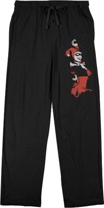 Harley Quinn Villain Pose Men's Black Sleep Pajama Pants