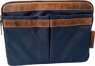 Vida Vida Leather Trim Laptop Travel Pouch - Blue