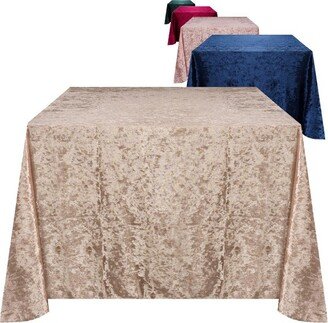 RCZ Decor RCZ Décor Elegant Square Table Cloth - Made With Fine Crushed-Velvet Material, Beautiful Champagne Tablecloth With Durable Seams