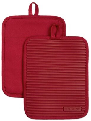 Ribbed Soft Silicone 2-Pc. Pot Holder Set