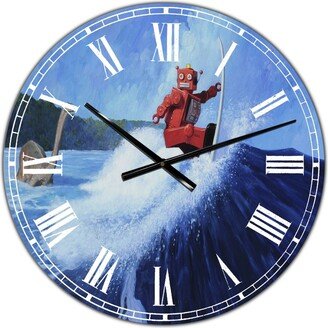 Designart Surfer Joe Large Modern Wall Clock - 36 x 28 x 1