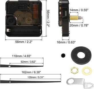 Unique Bargains Clock Mechanism Replacement, 2 Pcs Quartz Clock Mechanism DIY Wall Clock, Black