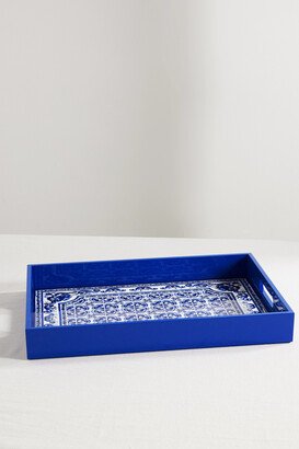 Printed Wood Tray - Blue