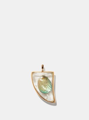 Quartz, Shell & 18kt Rose-gold Shark Fin Charm