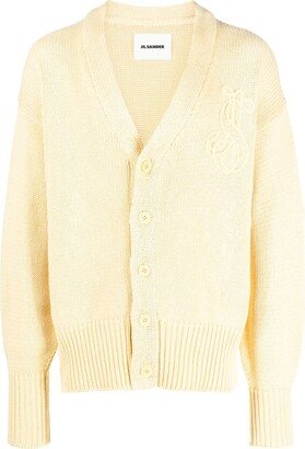 Embroidered-Logo Cotton Cardigan-AA