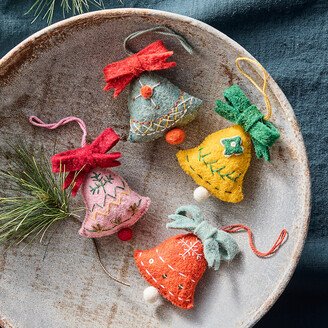 Bell Felt Ornaments, Set of 4-AA