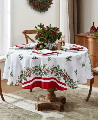 Perfect Holly Double Border Tablecloth, 70 Round