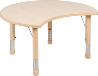 25.125W x 35.5L Crescent Natural Plastic Height Adjustable Activity Table