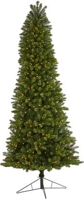 Slim Virginia Spruce Artificial Christmas Tree with Lights and Bendable Branches, 108