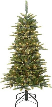 4.5ft Puleo Pre-Lit Slim Aspen Fir Artificial Christmas Tree Clear Lights