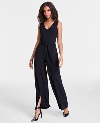 Women's V-Neck Wide-Leg Jumpsuit, Created for Macy's