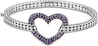 Silver 1.37 Ct. Tw. Amethyst Bangle Bracelet