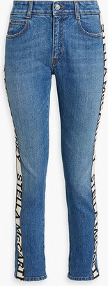 Logo-print mid-rise straight-leg jeans