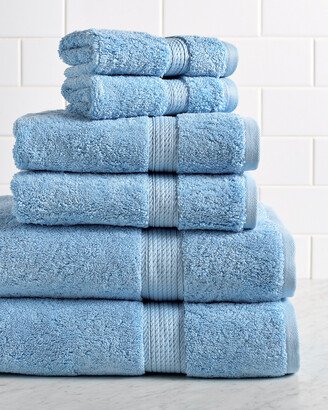 Highly Absorbent 6Pc Ultra Plush Solid Egyptian Cotton Towel Set-AB