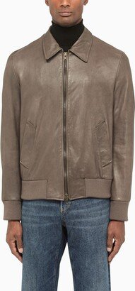 Dove grey leather jacket