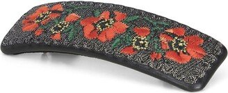 Floral Embroidered Hair Clip