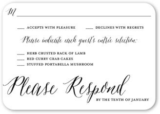 Rsvp Cards: Fine Forever Wedding Response Card, White, Signature Smooth Cardstock, Rounded