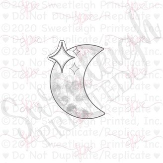 starry Crescent Moon Cookie Cutter