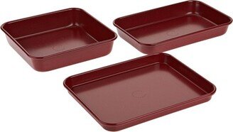 Curtis Stone Dura-Bake 3 Piece Mini Bakeware Set Refurbished Red