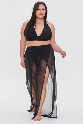 Plus Size Mesh Swim Cover-Up Pants