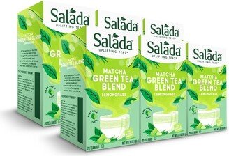 Salada Tea Salada Lemongrass Matcha Green Tea with 20 Individually Wrapped Tea Bags Per Box (Pack of 6)