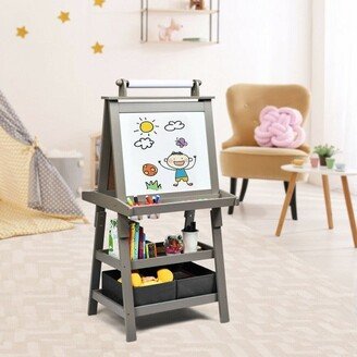 3 in 1 Double-Sided Storage Art Easel-Gray - 23.5