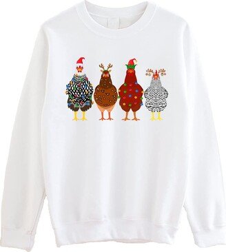 Bicistore Cute Christmas Chickens Sweatshirt