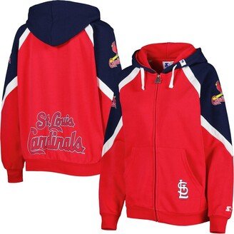 Women's Starter Red, Navy St. Louis Cardinals Hail Mary Full-Zip Hoodie - Red, Navy