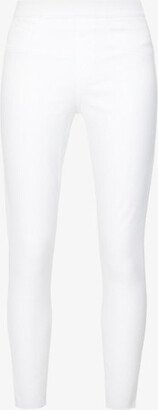 Womens White Jean-ish Mid-rise Stretch Cotton-blend Leggings