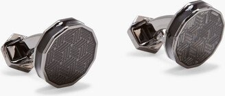 Gunmetal-tone enamel cufflinks