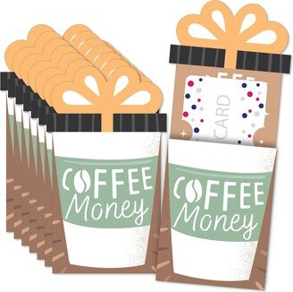 Big Dot Of Happiness But First, Coffee Cafe Themed Party Card Sleeves Nifty Gifty Card Holders 8 Ct