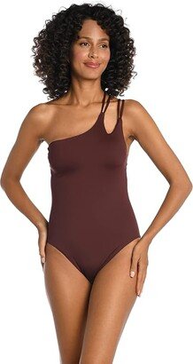 Island Goddess Strappy One Shoulder Mio (Java) Women's Swimsuits One Piece