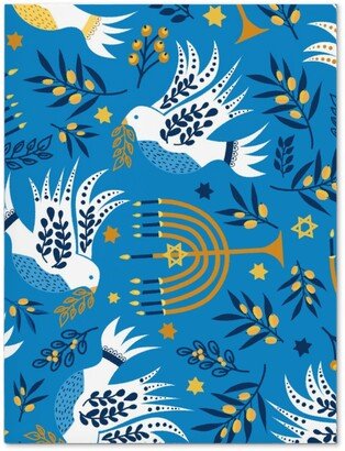 Journals: Hanukkah Birds Menorahs - Light Blue Journal, Blue