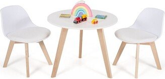 Kids Table & 2 Chairs Set Modern Activity Play Table w/Beech Leg Cushion
