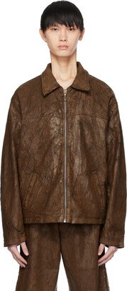 GUESS USA Brown Peeled Denim Jacket