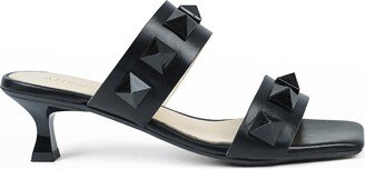 Lena Leather Stud Mule Sandals