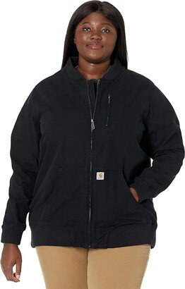 Plus Size Rugged Flex Relaxed Fit Canvas Jacket (Black) Women's Clothing
