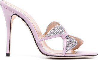 Butterfly crystal-embellished sandals