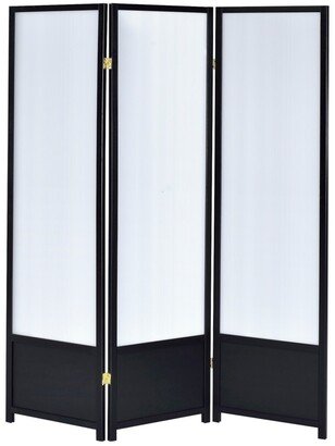 Troy 3-Panel Folding Floor Screen with Translucent Inserts