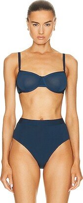 CUUP Mesh Balconette Bra in Blue