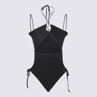 Andreādamo Black Viscose Blend Bodysuit